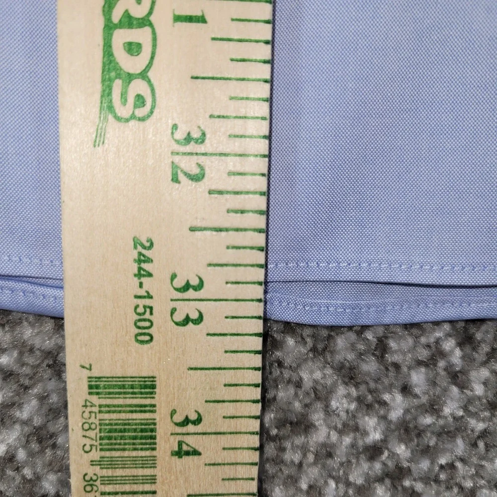 LL Bean Mens Slightly Fitted Oxford Shirt Blue Cotton Button Down 16.5-37 265753